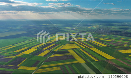 Agricultural fields with yellow rapeseed oil crops Agricultural fields with yellow rapeseed oil crops 139596698