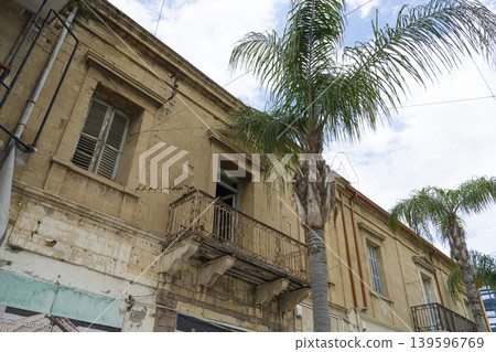the old buildings in the historic center of Larnaka, Cyprus the old buildings in the historic center of Larnaka, Cyprus 139596769