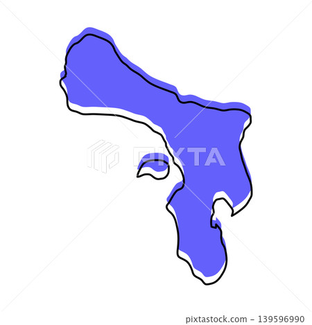 Bonaire map from black contour curves lines with a blue shifted silhouette on white background Bonaire map from black contour curves lines with a blue shifted silhouette on white background 139596990
