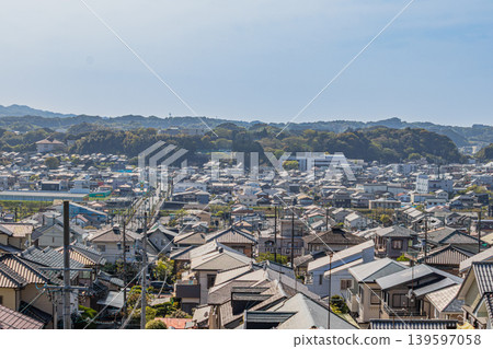 A view of Kikugawa city from a hilltop (Shizuoka Prefecture) 139597058