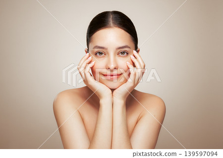 Portrait beautiful young woman with clean fresh skin Portrait beautiful young woman with clean fresh skin 139597094