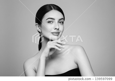 Portrait beautiful young woman with clean fresh skin Portrait beautiful young woman with clean fresh skin 139597099
