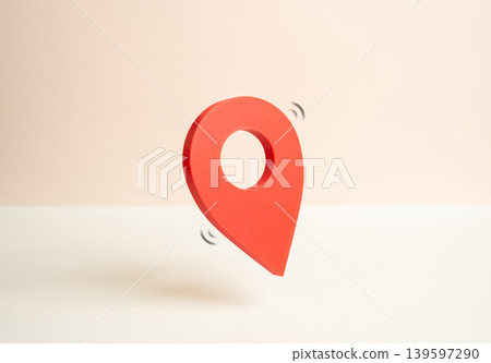 Red geolocation button on a map. Navigation and location tracking. Points of interest. Traffic monitoring and travel planning. Red geolocation button on a map. Navigation and location tracking. Points of interest. Traffic monitoring and travel planning. 139597290