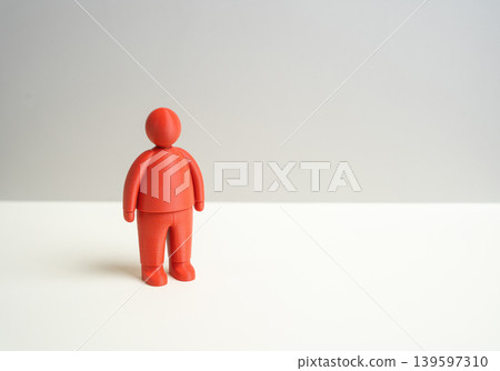 A red human figure and a blank background. A person and a character, a slideshow background. Minimalism, conceptualism and abstract presentation template design. A red human figure and a blank background. A person and a character, a slideshow background. Minimalism, conceptualism and abstract presentation template design. 139597310
