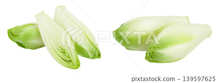 Chicory salad isolated on white background with full depth of field. Chicory salad isolated on white background with full depth of field. 139597625