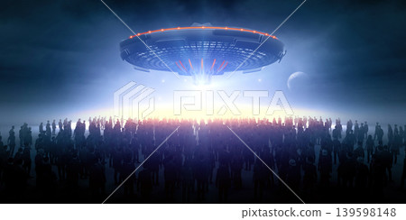 Ufo, human abduction, 3d rendering Ufo, human abduction, 3d rendering 139598148