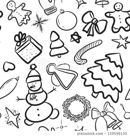 Christmas seamless pattern in doodle style Christmas seamless pattern in doodle style 139599130