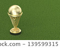 Golden football trophy 139599315