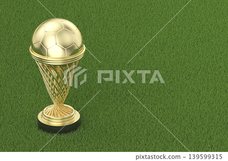 Golden football trophy 139599315