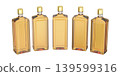 Row of five whisky bottles 139599316