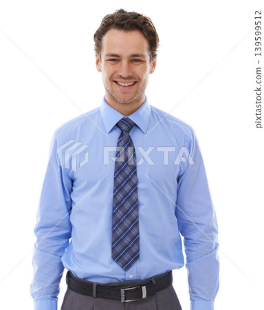 Happiness, studio portrait and business man with lawyer experience, legal career or confident in justice vocation. Law, advocate and corporate attorney pride in government job on white background Happiness, studio portrait and business man with lawyer experience, legal career or confident in justice vocation. Law, advocate and corporate attorney pride in government job on white background 139599512