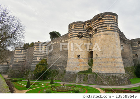 The walls of Angers Castle in France: A medieval fortress standing under a cloudy sky (December 26, 2023) The walls of Angers Castle in France: A medieval fortress standing under a cloudy sky (December 26, 2023) 139599649