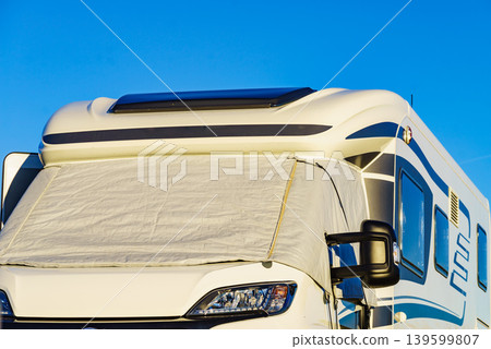 Motorhome with thermal screen blind Motorhome with thermal screen blind 139599807