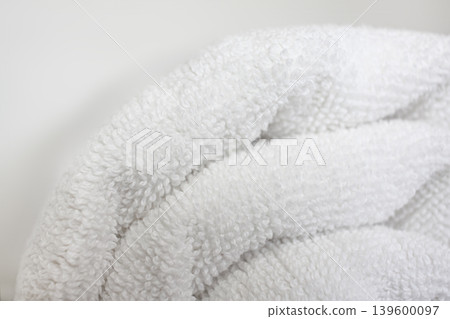 White shower towels, cotton, textile, towel background, close up photo White shower towels, cotton, textile, towel background, close up photo 139600097