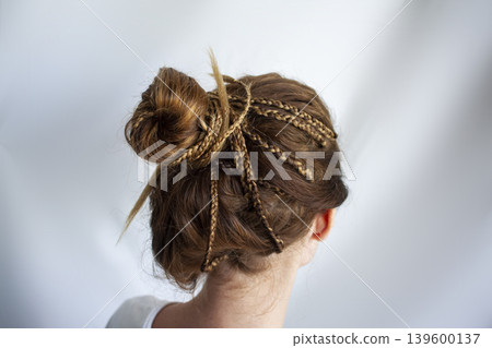 Afro braids in rasta and boho hair styles. Summer hair style. Afro braids in rasta and boho hair styles. Summer hair style. 139600137