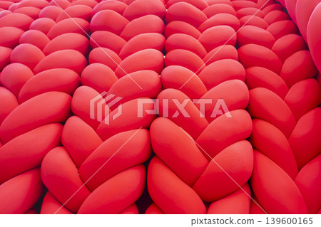 Knit Texture Vibrant Background Red Knitted Wool Knit Texture Vibrant Background Red Knitted Wool 139600165