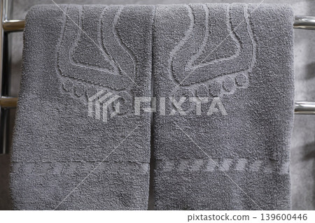 Clean bath towels for feet 139600446