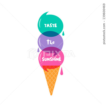 Colorful ice cream cone summer background for poster, banner, sign and social media story. Bright Colorful ice cream cone summer background for poster, banner, sign and social media story. Bright 139600469