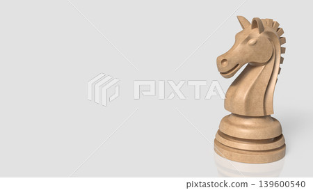 Strategic Chess Knight Leadership Concept 3d render. Strategic Chess Knight Leadership Concept 3d render. 139600540