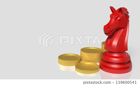 Strategic Investment Chess Knight Concept 3d render. 139600541