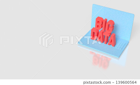 Digital Big Data Laptop Concept 3d render. Digital Big Data Laptop Concept 3d render. 139600564