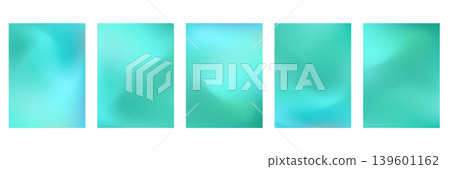 Abstract bright set of aquamarine green vibrant sky or water mesh gradients. Soft emerald teal colors trendy y2k gradation backgrounds for ui graphic design, calm banner, mint poster Abstract bright set of aquamarine green vibrant sky or water mesh gradients. Soft emerald teal colors trendy y2k gradation backgrounds for ui graphic design, calm banner, mint poster 139601162