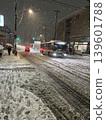 Snowy night road 139601788