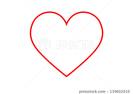Red Heart Outline Symbolizing Love, Romance, Valentine And Minimal Design Red Heart Outline Symbolizing Love, Romance, Valentine And Minimal Design 139602010