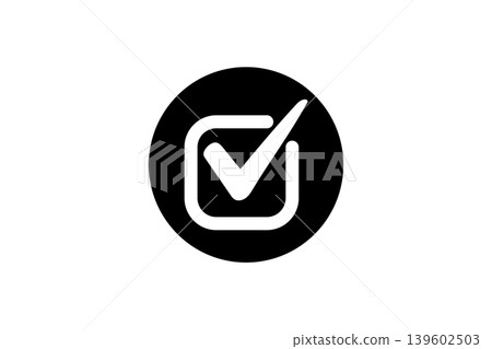 Minimal Checkmark Icon Inside Rounded Square and Circle Symbolizing Approval, Verified Completion, and Success Minimal Checkmark Icon Inside Rounded Square and Circle Symbolizing Approval, Verified Completion, and Success 139602503