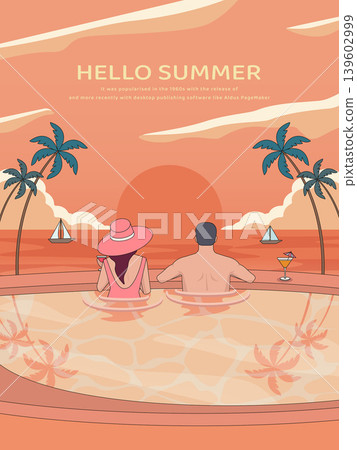 Refreshing summer vacation illustration Refreshing summer vacation illustration 139602999