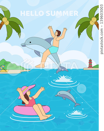 Refreshing summer vacation illustration Refreshing summer vacation illustration 139603003