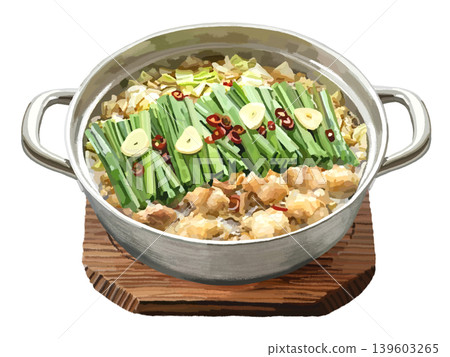 含三腳架的 Motsunabe（不銹鋼鍋） 139603265
