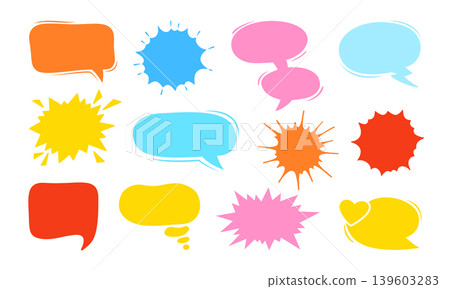 Comic speech bubble silhouette set empty cartoon chat balloons shape frames cloud shapes Comic speech bubble silhouette set empty cartoon chat balloons shape frames cloud shapes 139603283