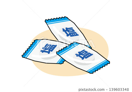 Isometric illustration of 3 salt candies (tablets) 139603348