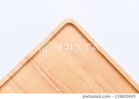 brown wooden tray isolated on white background 139603605
