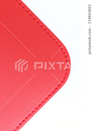 shiny red leather texture isolated on white background 139603662