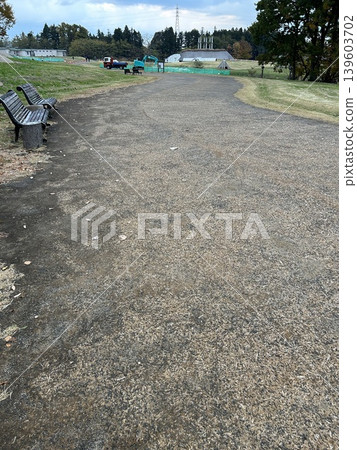 這是一條寬闊的古老道路,通往青森縣青森市三內丸山考古遺址的繩文村。 這是一條寬闊的古老道路,通往青森縣青森市三內丸山考古遺址的繩文村。 139603702