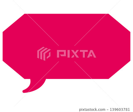 Simple color speech bubble, elongated cloud shape Simple color speech bubble, elongated cloud shape 139603781