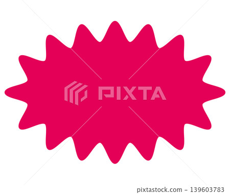 Simple color speech bubble with a long, rounded, jagged shape 139603783