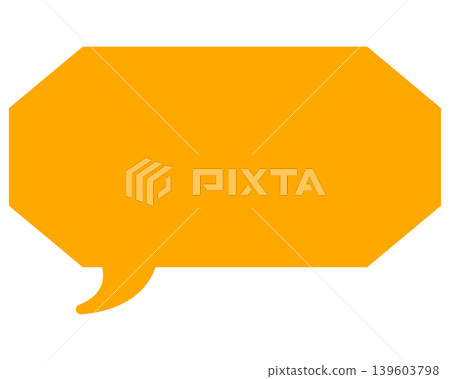 Simple color speech bubble, elongated cloud shape Simple color speech bubble, elongated cloud shape 139603798