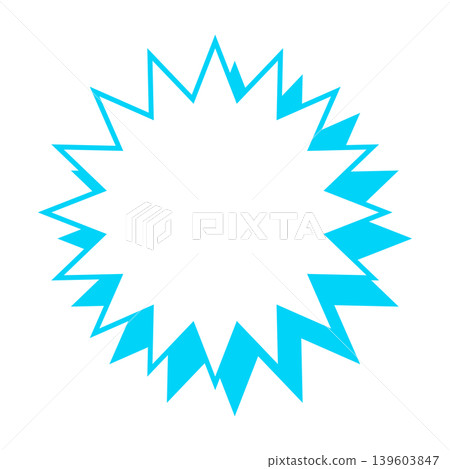 Simple colored line speech bubble with jagged shape Simple colored line speech bubble with jagged shape 139603847