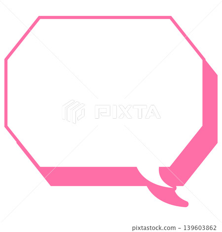 Simple color line speech bubble - octagonal shape with corners 139603862