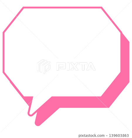 Simple color line speech bubble - octagonal shape with corners Simple color line speech bubble - octagonal shape with corners 139603863