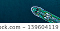 Aerial view oil and gas tanker ship freight shipping oil and gas, Global business freight shipping import export logistic transportation oil and gas product tanker ship, Sea freight oil product tanker 139604119