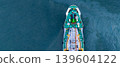 Aerial view oil and gas tanker ship freight shipping oil and gas, Global business freight shipping import export logistic transportation oil and gas product tanker ship, Sea freight oil product tanker 139604122