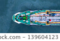 Aerial view oil and gas tanker ship freight shipping oil and gas, Global business freight shipping import export logistic transportation oil and gas product tanker ship, Sea freight oil product tanker 139604123