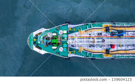Aerial view oil and gas tanker ship freight shipping oil and gas, Global business freight shipping import export logistic transportation oil and gas product tanker ship, Sea freight oil product tanker Aerial view oil and gas tanker ship freight shipping oil and gas, Global business freight shipping import export logistic transportation oil and gas product tanker ship, Sea freight oil product tanker 139604123