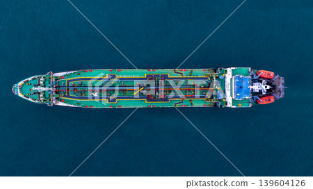Aerial view oil and gas tanker ship freight shipping oil and gas, Global business freight shipping import export logistic transportation oil and gas product tanker ship, Sea freight oil product tanker Aerial view oil and gas tanker ship freight shipping oil and gas, Global business freight shipping import export logistic transportation oil and gas product tanker ship, Sea freight oil product tanker 139604126