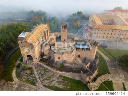 Aerial view of castle of Xavier, Navarre, Spain Aerial view of castle of Xavier, Navarre, Spain 139604414