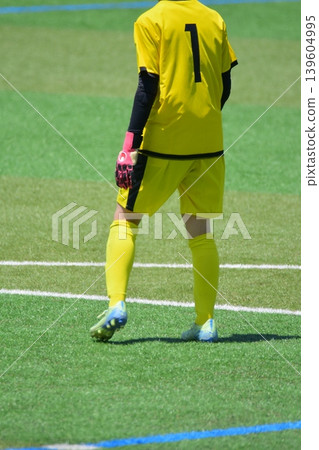 Soccer match, back view Soccer match, back view 139604995